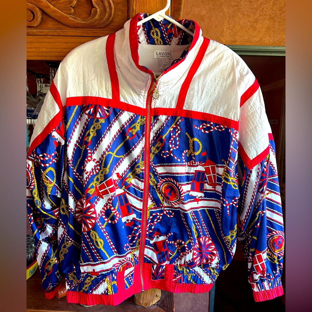Vintage Lavon Colorful Nautical Patterned Jacket